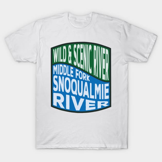 Middle Fork Snoqualmie River Wild and Scenic River Wave T-Shirt by nylebuss